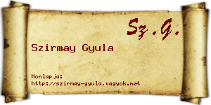 Szirmay Gyula névjegykártya