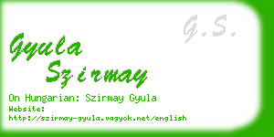 gyula szirmay business card
